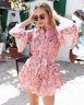 Pink soft tunic dress with French lace